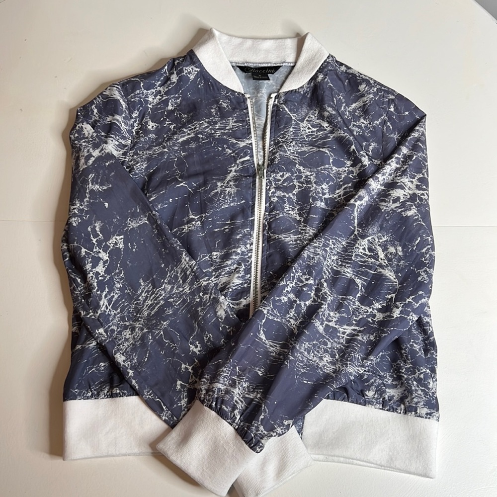 Baccini Marble Print Zippered Jacket